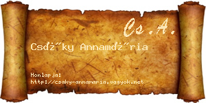 Csáky Annamária névjegykártya