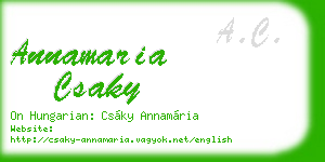 annamaria csaky business card